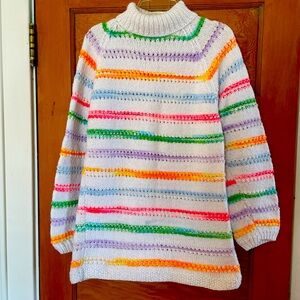 Colorful Hand Knit Sweater